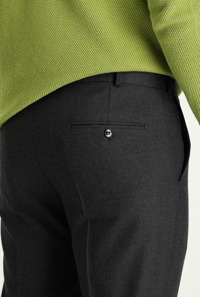 Erkek Giyim - ORTA FÜME 70 Beden Yünlü Klasik Kumaş Pantolon