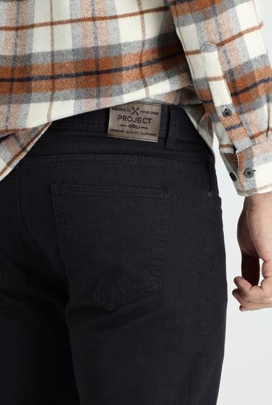 Erkek Giyim - KOYU FÜME 48 Beden Slim Fit Dar Kesim Likralı Kanvas / Chino Pantolon