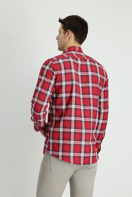 Uzun Kol Slim Fit Dar Kesim Oduncu Ekose Pamuk Gömlek_2