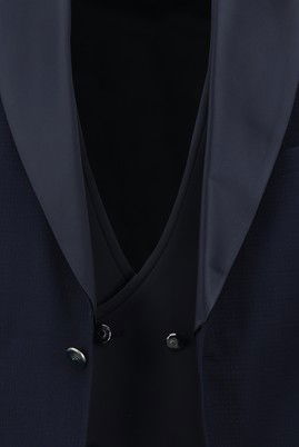 Slim Fit Dar Kesim Şal Yaka Yelekli Smokin & Damatlık_5
