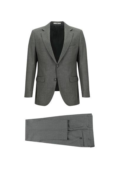 Erkek Giyim - AÇIK FÜME 40 Beden Slim Fit Dar Kesim Klasik Takım Elbise