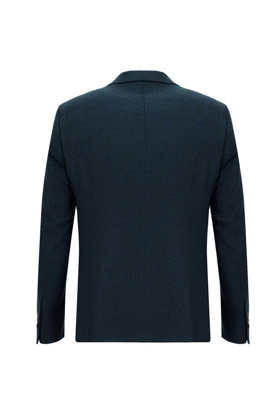 Erkek Giyim - Slim Fit Dar Kesim Desenli Ceket