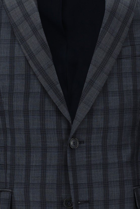 Erkek Giyim - Regular Fit Kombinli Ekose Takım Elbise