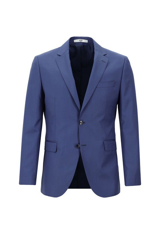 Erkek Giyim - Slim Fit Dar Kesim Yünlü Klasik Takım Elbise