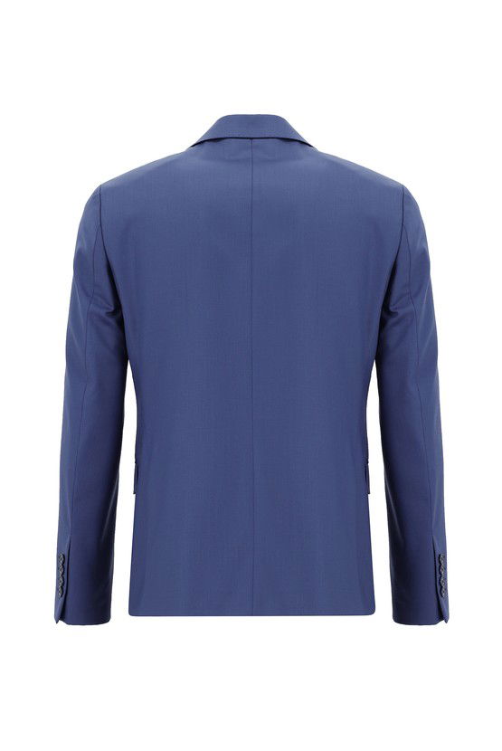 Erkek Giyim - Slim Fit Dar Kesim Yünlü Klasik Takım Elbise