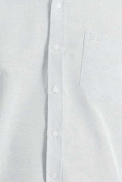 Erkek Giyim - UÇUK MAVİ 3X Beden Kısa Kol Regular Fit Desenli Pamuklu Gömlek