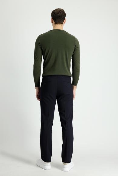Erkek Giyim - KOYU LACİVERT 50 Beden Yünlü Klasik Kumaş Pantolon