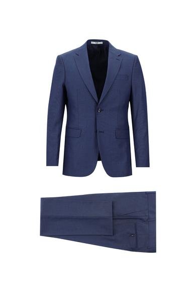 Erkek Giyim - HAVACI MAVİ 44 Beden Slim Fit Dar Kesim Klasik Takım Elbise