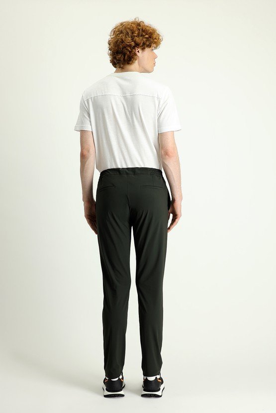 Erkek Giyim - Techno-Line Slim Fit Beli Lastikli İpli Likralı Klasik Pantolon