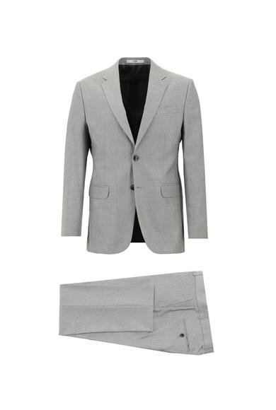 Erkek Giyim - ORTA GRİ 44 Beden Slim Fit Dar Kesim Klasik Takım Elbise