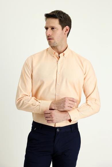 Erkek Giyim - YAVRU AĞZI S Beden Uzun Kol Regular Fit Oxford Pamuk Gömlek