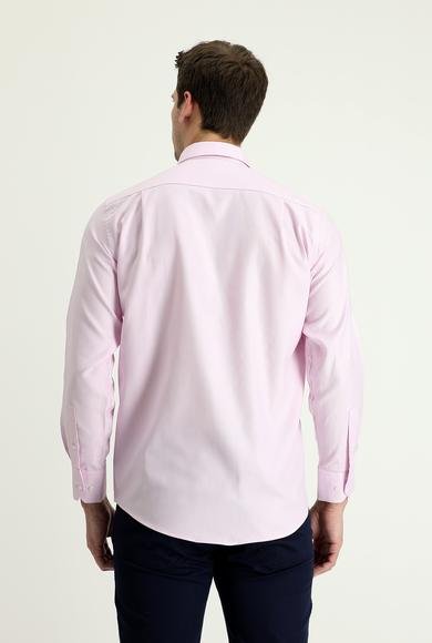 Erkek Giyim - TOZ PEMBE M Beden Uzun Kol Regular Fit Oxford Pamuk Gömlek