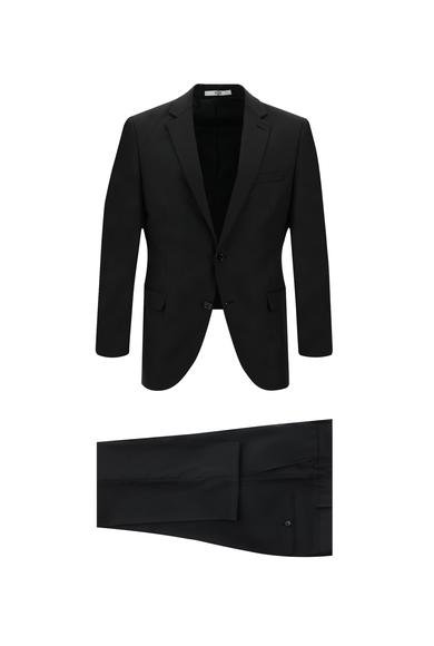 Erkek Giyim - SİYAH 44 Beden Slim Fit Dar Kesim Klasik Takım Elbise