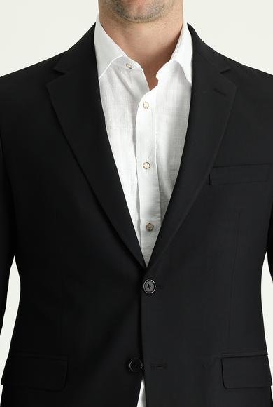 Erkek Giyim - SİYAH 48 Beden Slim Fit Dar Kesim Klasik Takım Elbise