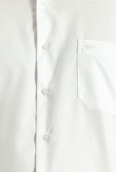 Erkek Giyim - BEYAZ XXL Beden Uzun Kol Non Iron Saten Klasik Pamuklu Gömlek