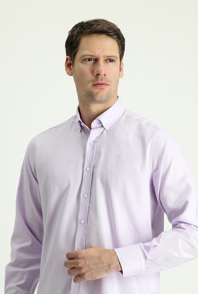 Erkek Giyim - LİLA M Beden Uzun Kol Regular Fit Oxford Pamuk Gömlek