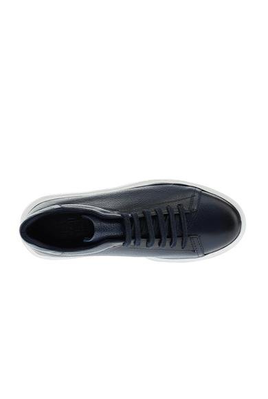 Erkek Giyim - KOYU LACİVERT 45 Beden Sneaker Deri Ayakkabı