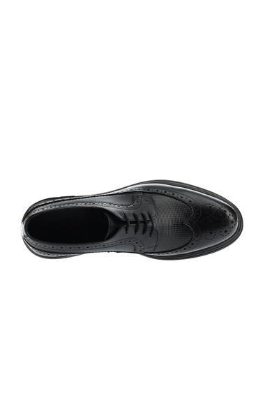Erkek Giyim - SİYAH 41 Beden Bağcıklı Casual Deri Ayakkabı