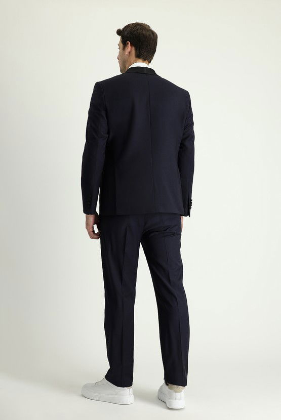 Erkek Giyim - Slim Fit Dar Kesim Şal Yaka Yünlü Smokin & Damatlık