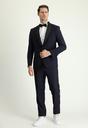  KOYU LACİVERT  Slim Fit Dar Kesim Şal Yaka Yünlü Smokin & Damatlık