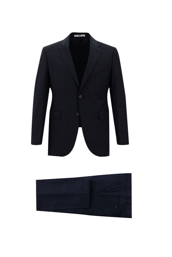 Erkek Giyim - Slim Fit Dar Kesim Yünlü Klasik Takım Elbise