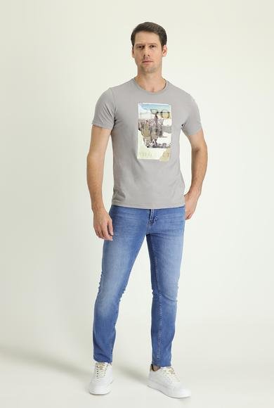 Erkek Giyim - MAVİ 48 Beden Super Slim Fit Ekstra Dar Kesim Likralı Denim Pantolon