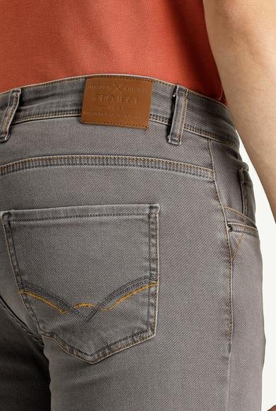 Erkek Giyim - ORTA GRİ 56 Beden Slim Fit Dar Kesim Likralı Denim Pantolon