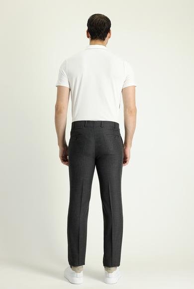 Erkek Giyim - ORTA ANTRASİT 48 Beden Slim Fit Dar Kesim Likralı Klasik Kumaş Pantolon