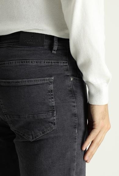 Erkek Giyim - KOYU FÜME 50 Beden Slim Fit Dar Kesim Likralı Denim Pantolon