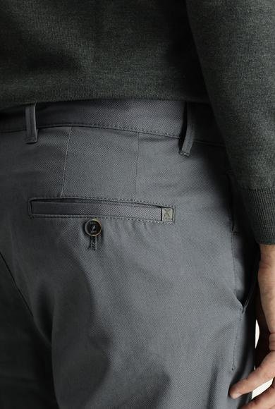 Erkek Giyim - ORTA FÜME 48 Beden Regular Fit Likralı Kanvas / Chino Pantolon