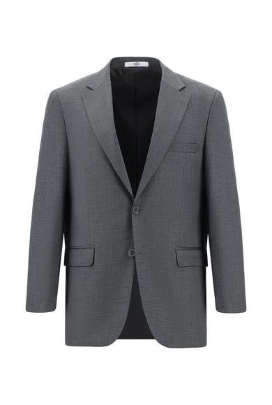 Erkek Giyim - ORTA FÜME 62 Beden Klasik Desenli Takım Elbise