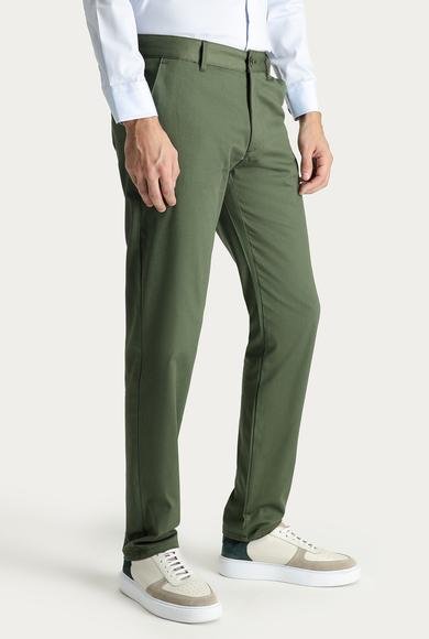 Erkek Giyim - ORMAN YEŞİLİ 62 Beden Regular Fit Likralı Kanvas / Chino Pantolon