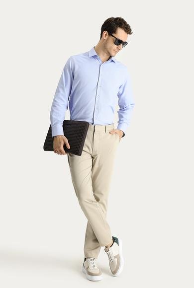 Erkek Giyim - KUM 50 Beden Regular Fit Likralı Saten Kanvas / Chino Pantolon