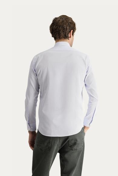 Erkek Giyim - AÇIK MAVİ XL Beden Uzun Kol Slim Fit Dar Kesim Non Iron Pamuklu Gömlek