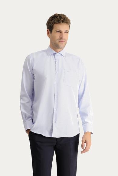 Erkek Giyim - AÇIK MAVİ XXL Beden Uzun Kol Regular Fit Non Iron Pamuklu Gömlek