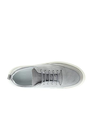 Erkek Giyim - ORTA GRİ 40 Beden Sneaker Deri Ayakkabı