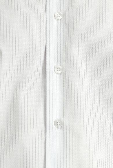Erkek Giyim - UÇUK MAVİ 3X Beden Uzun Kol Klasik Çizgili Pamuk Gömlek