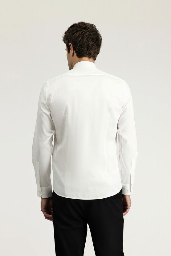 Erkek Giyim - Uzun Kol Slim Fit Dar Kesim Klasik Pamuk Gömlek