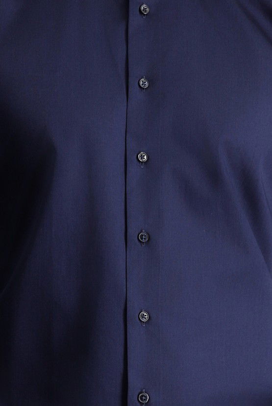 Erkek Giyim - Uzun Kol Slim Fit Dar Kesim Klasik Pamuk Gömlek
