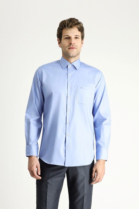 Erkek Giyim - Uzun Kol Klasik Non Iron Saten Pamuklu Gömlek