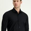  Siyah  Uzun Kol Slim Fit Dar Kesim Non Iron Klasik Pamuklu Gömlek