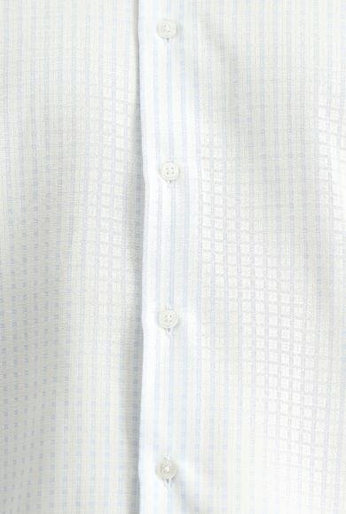 Erkek Giyim - AÇIK MAVİ M Beden Uzun Kol Klasik Desenli Pamuk Gömlek