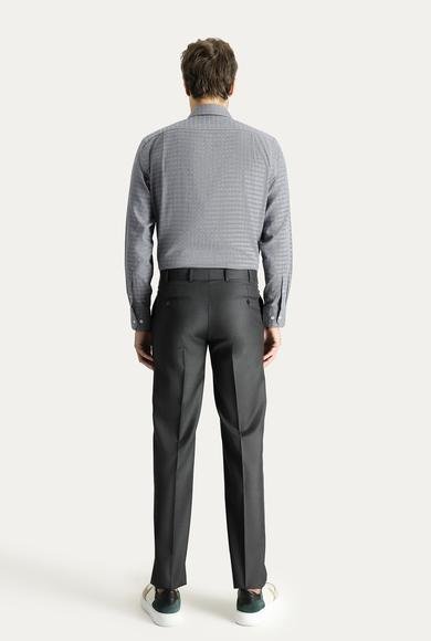 Erkek Giyim - ORTA ANTRASİT 48 Beden Slim Fit Dar Kesim Klasik Kumaş Pantolon
