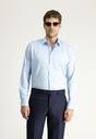  UÇUK MAVİ  Uzun Kol Slim Fit Dar Kesim Klasik Non Iron Saten Pamuklu Gömlek