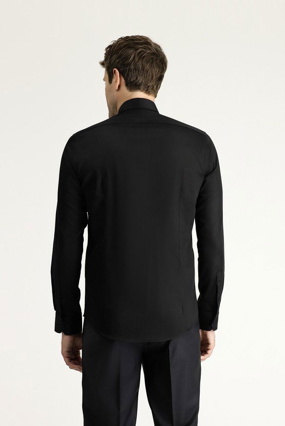 Erkek Giyim - Uzun Kol Slim Fit Dar Kesim Klasik Pamuk Gömlek