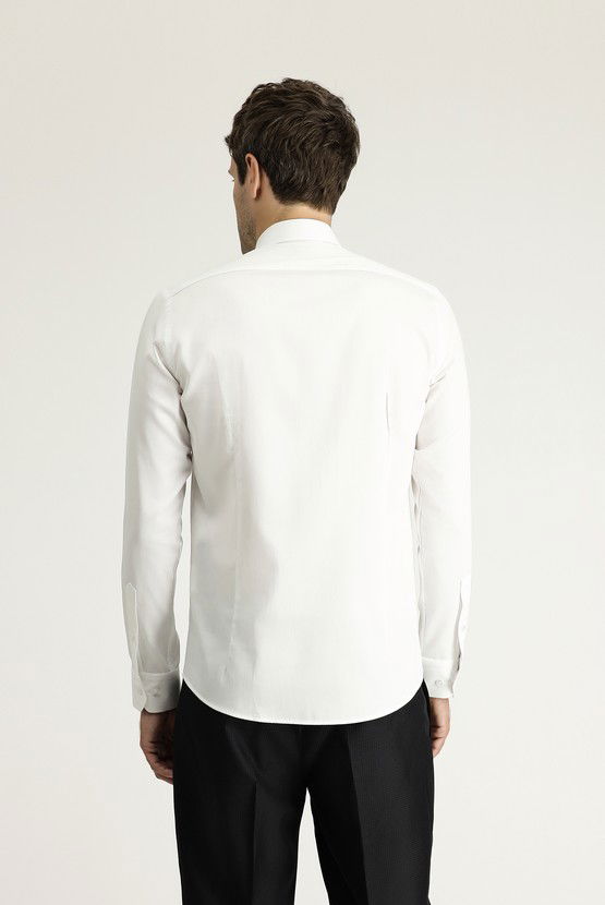 Erkek Giyim - Uzun Kol Slim Fit Dar Kesim Klasik Pamuk Gömlek