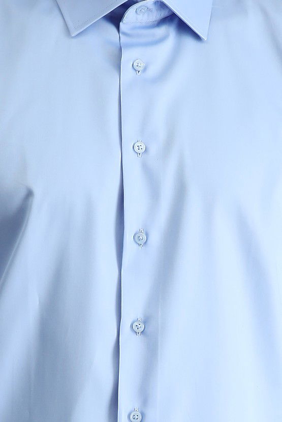 Erkek Giyim - Uzun Kol Slim Fit Dar Kesim Klasik Pamuk Gömlek