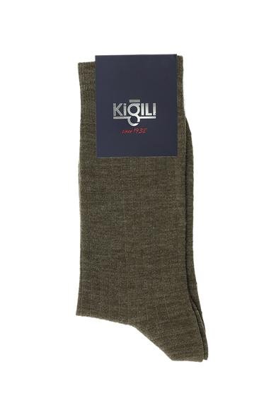 Erkek Giyim - ORTA VİZON 42-45 Beden Tekli Yünlü Çizgili Çorap