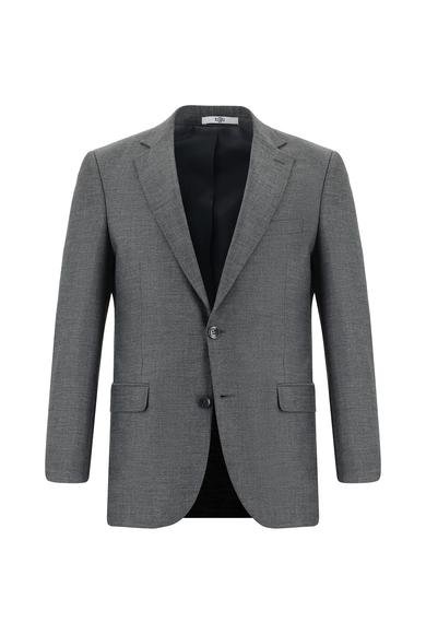 Erkek Giyim - AÇIK FÜME 54 Beden Slim Fit Dar Kesim Klasik Desenli Takım Elbise