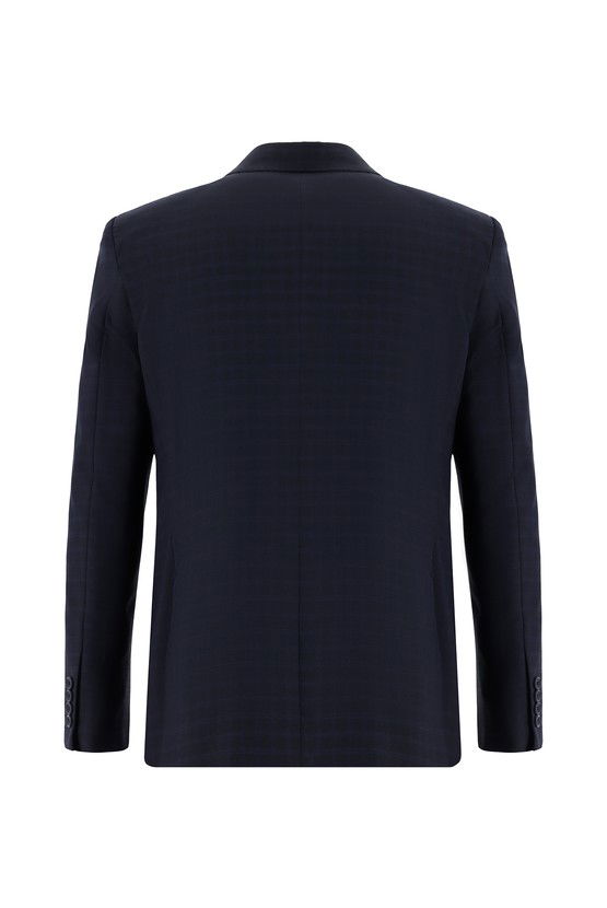 Erkek Giyim - Slim Fit Dar Kesim Klasik Ekose Takım Elbise